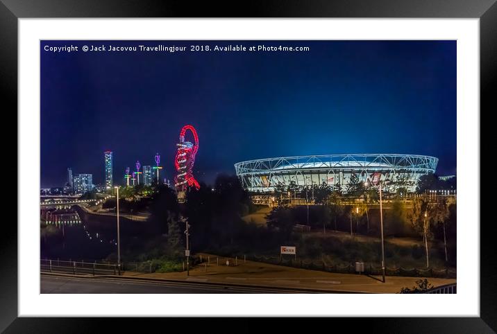 Olympic park at night  Framed Mounted Print by Jack Jacovou Travellingjour