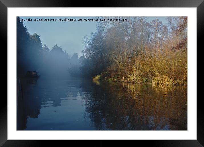 Fog on the Grand Union Canal Framed Mounted Print by Jack Jacovou Travellingjour