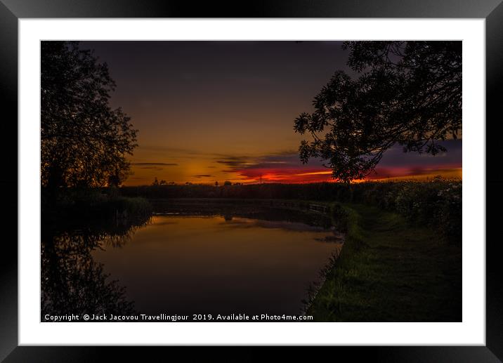 Red and gold sky at night Framed Mounted Print by Jack Jacovou Travellingjour