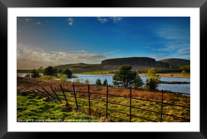 Cogra Moss Reservoir Cumbria Framed Mounted Print by Angela Wallace