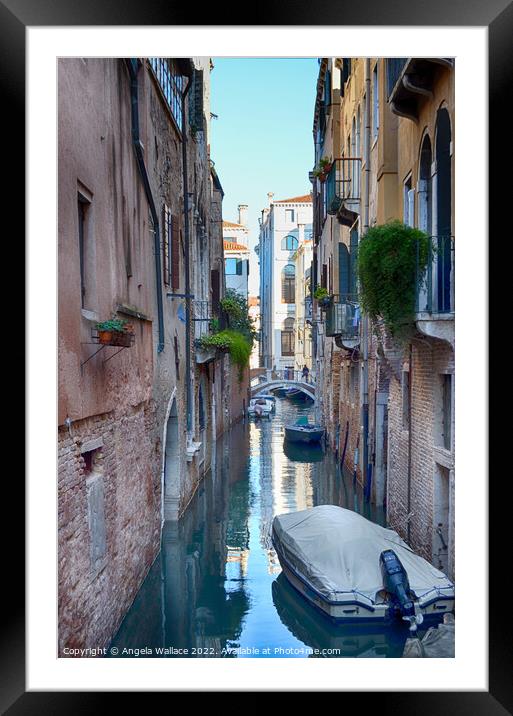 Street view in Venice Framed Mounted Print by Angela Wallace