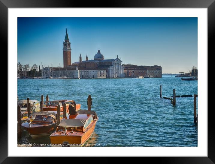 The Church of San Giorgio Maggiore Framed Mounted Print by Angela Wallace