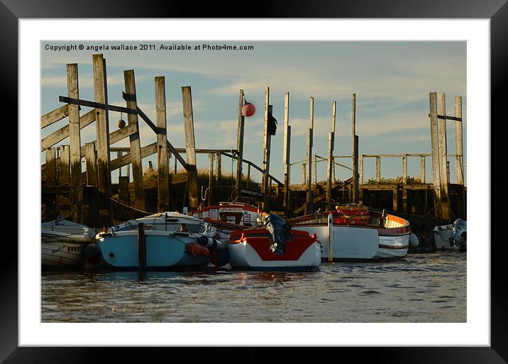 Moored Up Framed Mounted Print by Angela Wallace