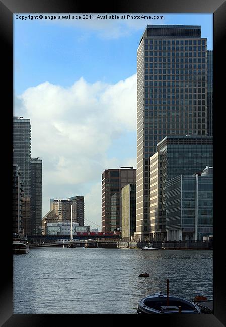 London Docklands Cityscape Framed Print by Angela Wallace