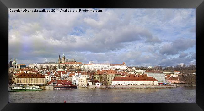 Prague Castle & Town Framed Print by Angela Wallace