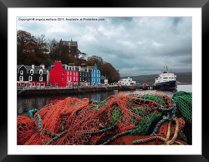 Tobermory Port Framed Mounted Print by Angela Wallace