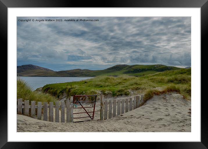 The Gate Vatersay Beach 1 Framed Mounted Print by Angela Wallace