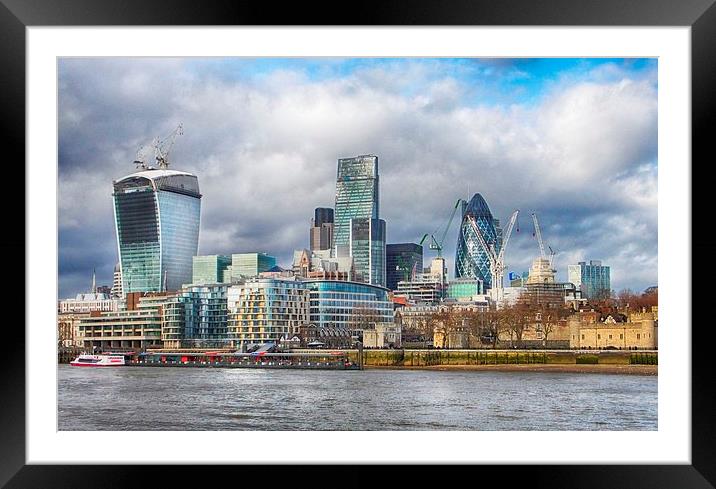 The London skyline cityscape (1) Framed Mounted Print by Angela Wallace