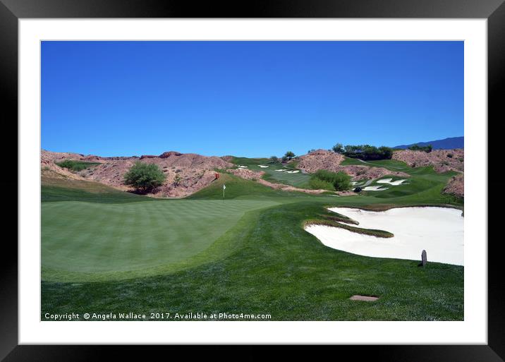 THE THIRD HOLE AT WOLF CREEK Framed Mounted Print by Angela Wallace