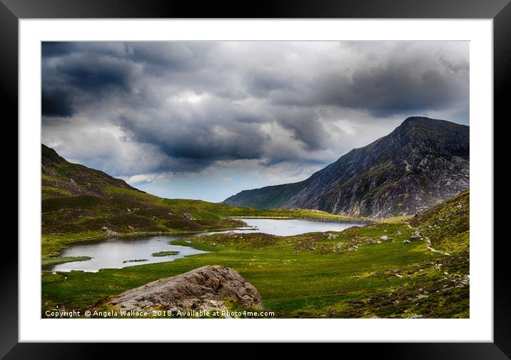 The Lake Cwm Idwal Framed Mounted Print by Angela Wallace