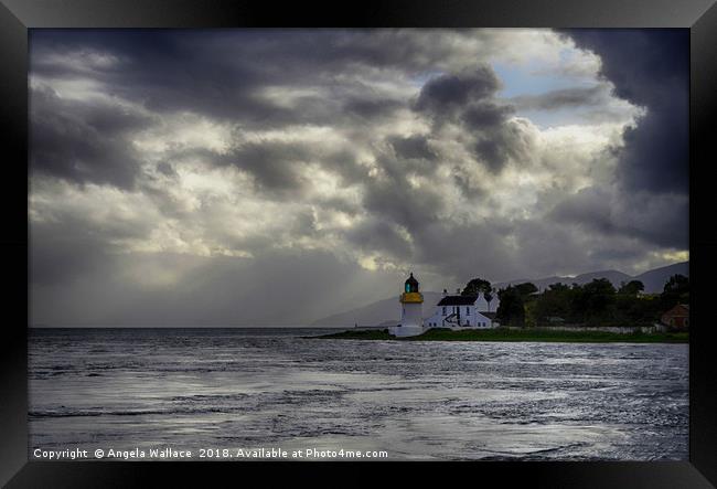 Light House Loch Linnhe on a stormy day Framed Print by Angela Wallace