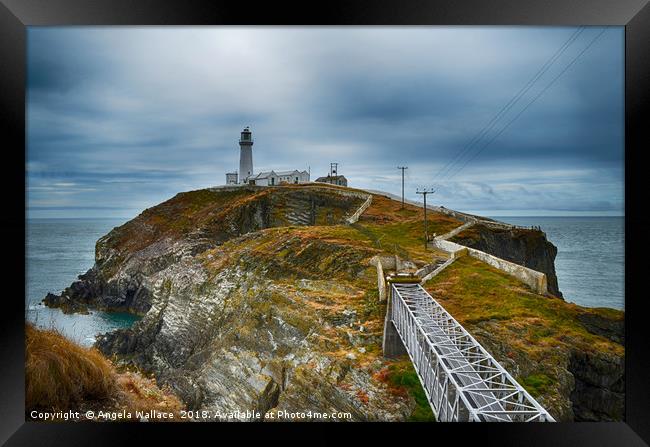 South Stack Lighthouse Framed Print by Angela Wallace