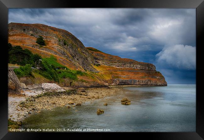 beach view of The Great Orme Framed Print by Angela Wallace