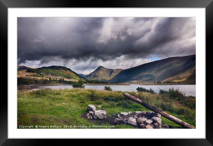 Camp fire at Loch Etive              Framed Mounted Print by Angela Wallace