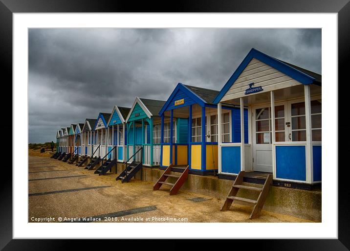 Beach huts at Southwold                    Framed Mounted Print by Angela Wallace