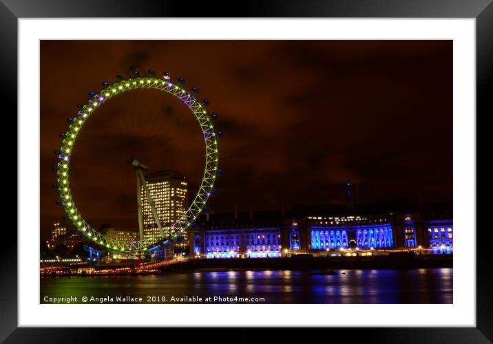 The London eye at Southbank                     Framed Mounted Print by Angela Wallace