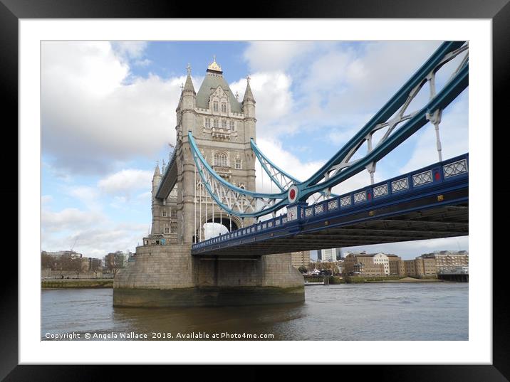 Tower bridge London Framed Mounted Print by Angela Wallace