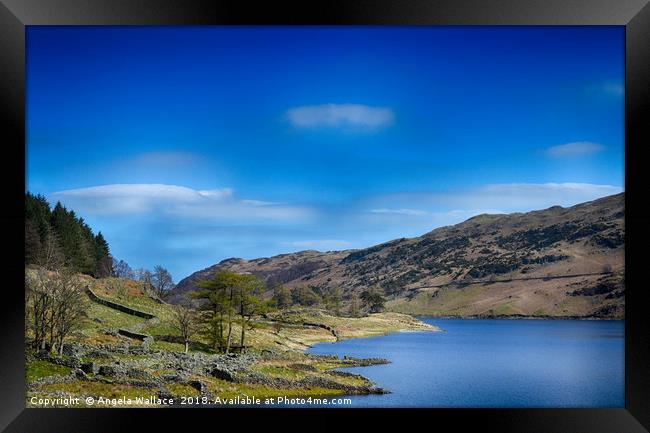 Walking at  Hawes Water                     Framed Print by Angela Wallace