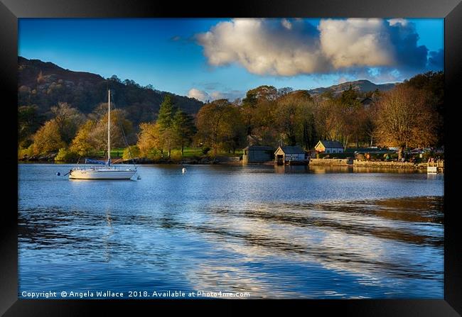 Moored up on Lake Windermere Framed Print by Angela Wallace
