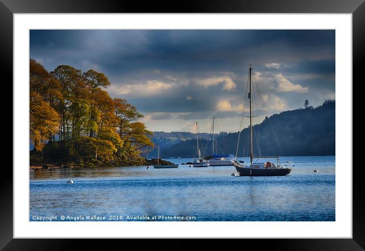Sail boats on Windermere Framed Mounted Print by Angela Wallace