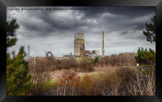 Cement plant Dunbar colour popped Framed Print by Angela Wallace