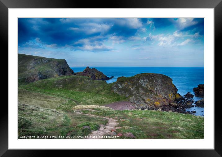 Cliff Top Walk St Abbs Framed Mounted Print by Angela Wallace