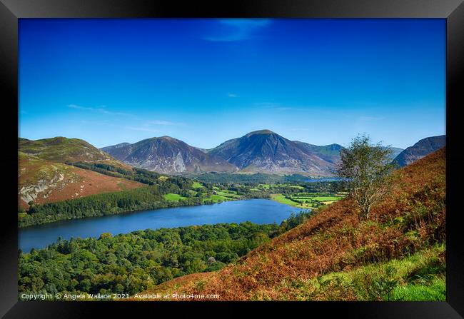 Mountain views across Loweswater Lake District Framed Print by Angela Wallace