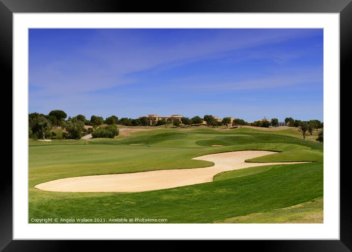 Golf bunker at Hole Oceanico Golf Vilamoura  Framed Mounted Print by Angela Wallace