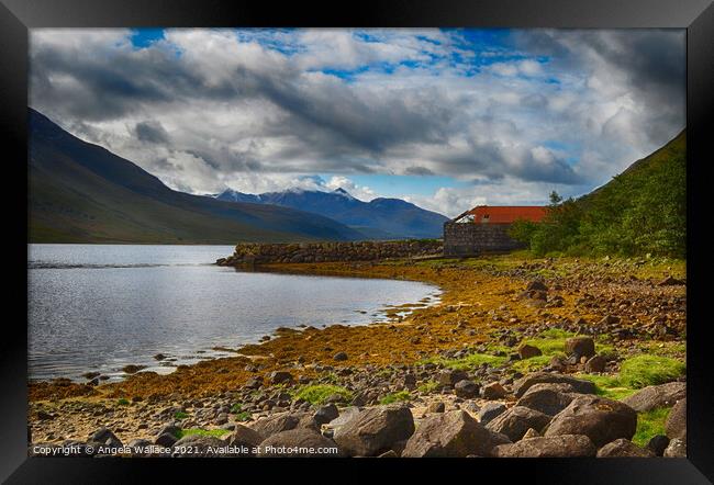 Old boat house at Glen Etive Framed Print by Angela Wallace