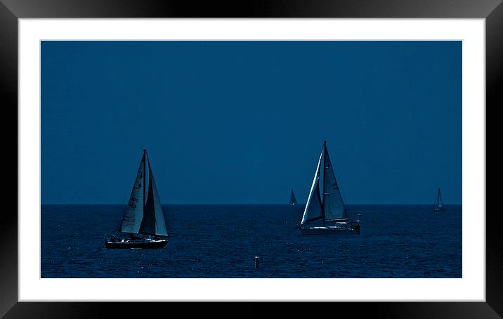  FOUR SAILBOATS Framed Mounted Print by Robert Happersberg