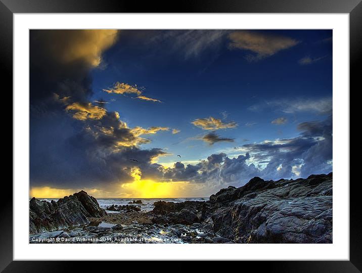 On the Rocks Framed Mounted Print by Dave Wilkinson North Devon Ph