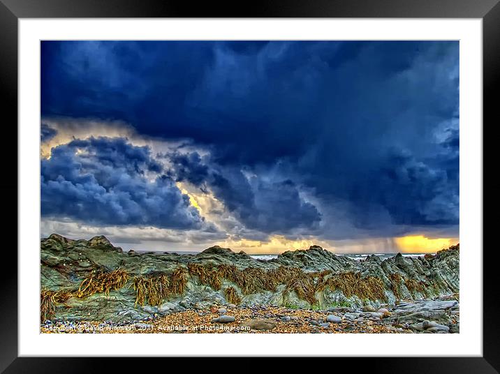Squally Showers Framed Mounted Print by Dave Wilkinson North Devon Ph