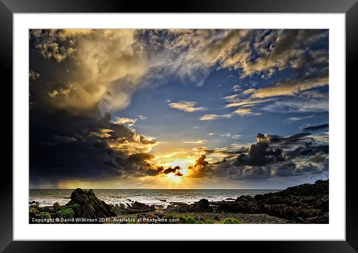 Sunset over Lundy Island Framed Mounted Print by Dave Wilkinson North Devon Ph