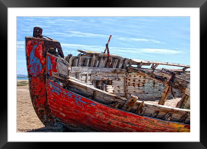 Crow Point Wreck Framed Mounted Print by Dave Wilkinson North Devon Ph