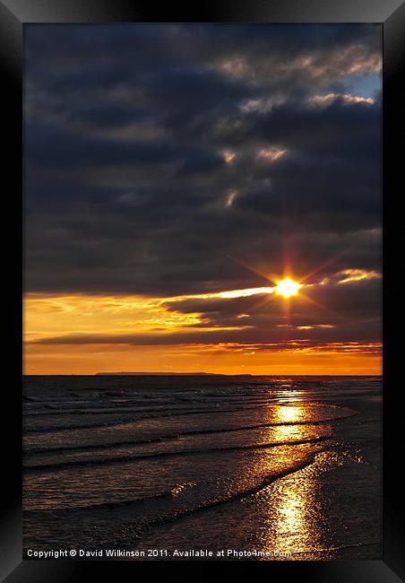 Lundy Island Sunset Framed Print by Dave Wilkinson North Devon Ph