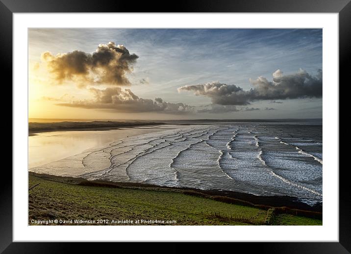 Saunton Sands Sunrise Framed Mounted Print by Dave Wilkinson North Devon Ph