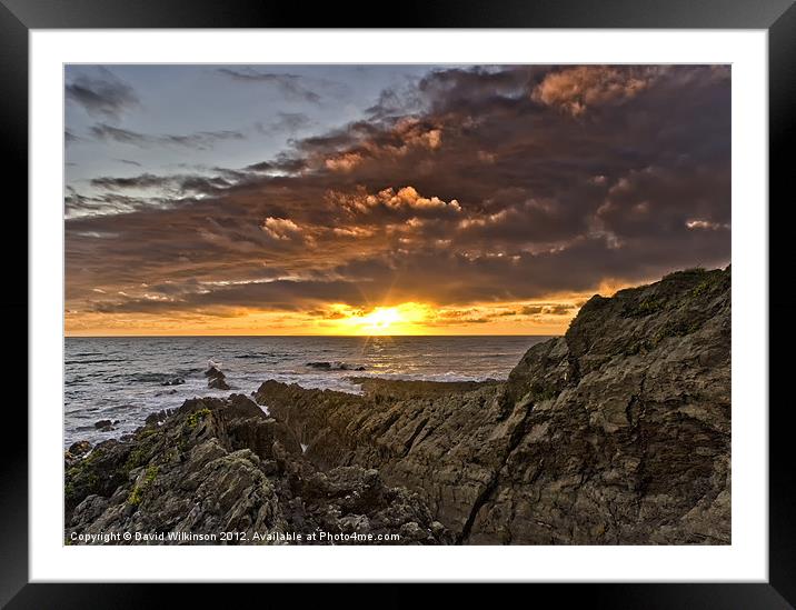 Bristol Channel sunset Framed Mounted Print by Dave Wilkinson North Devon Ph