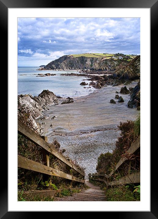 Sandy Cove Framed Mounted Print by Dave Wilkinson North Devon Ph