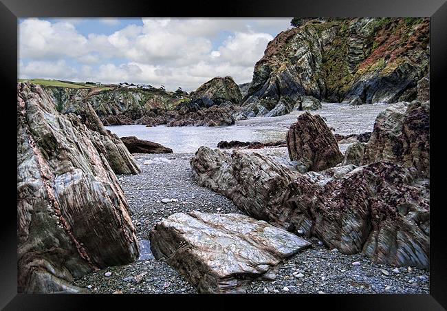 Sandy Cove Framed Print by Dave Wilkinson North Devon Ph