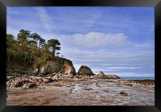 Lee Bay Framed Print by Dave Wilkinson North Devon Ph