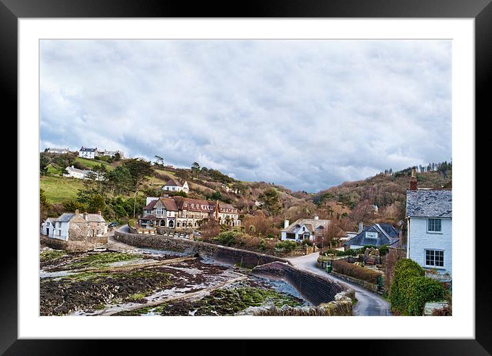 Lee Bay Framed Mounted Print by Dave Wilkinson North Devon Ph