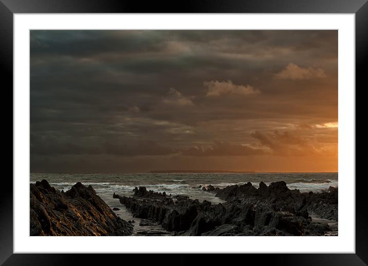 Croyde Bay Framed Mounted Print by Dave Wilkinson North Devon Ph