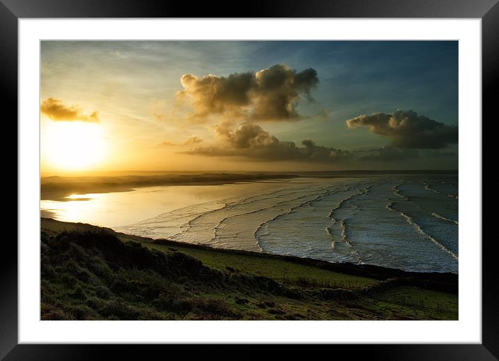 Saunton Sands Framed Mounted Print by Dave Wilkinson North Devon Ph