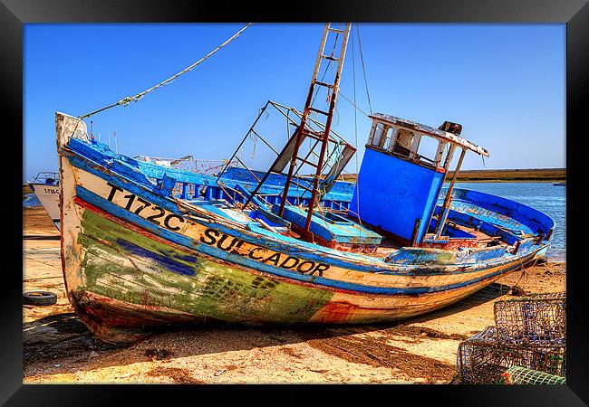 Old Portugees Fishing Boat Framed Print by Dave Wilkinson North Devon Ph