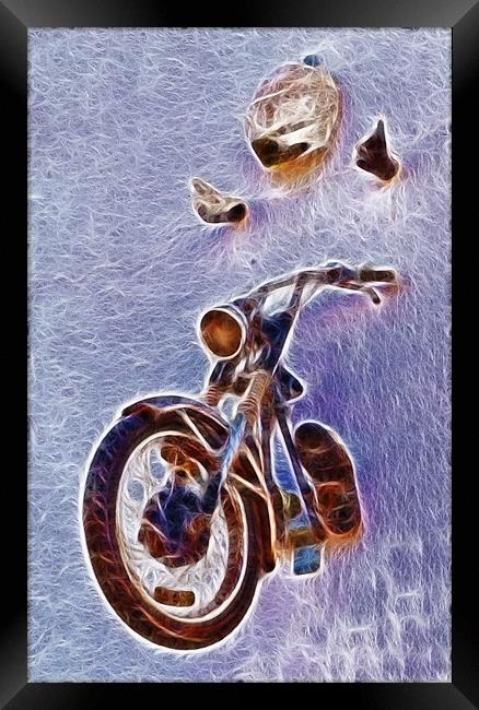 Biker Phone Case Framed Print by Dave Wilkinson North Devon Ph