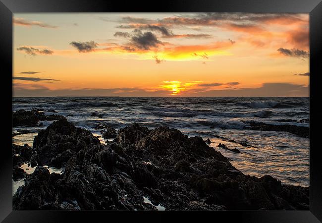 Croyde Bay Sunset Framed Print by Dave Wilkinson North Devon Ph