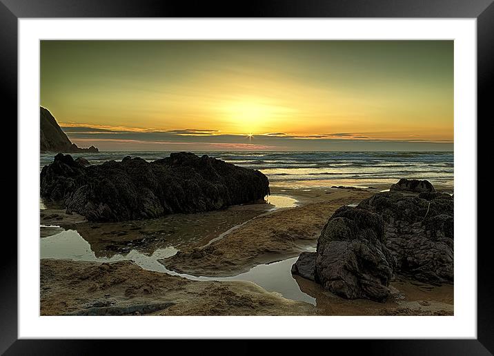 Putsborough Sands Framed Mounted Print by Dave Wilkinson North Devon Ph