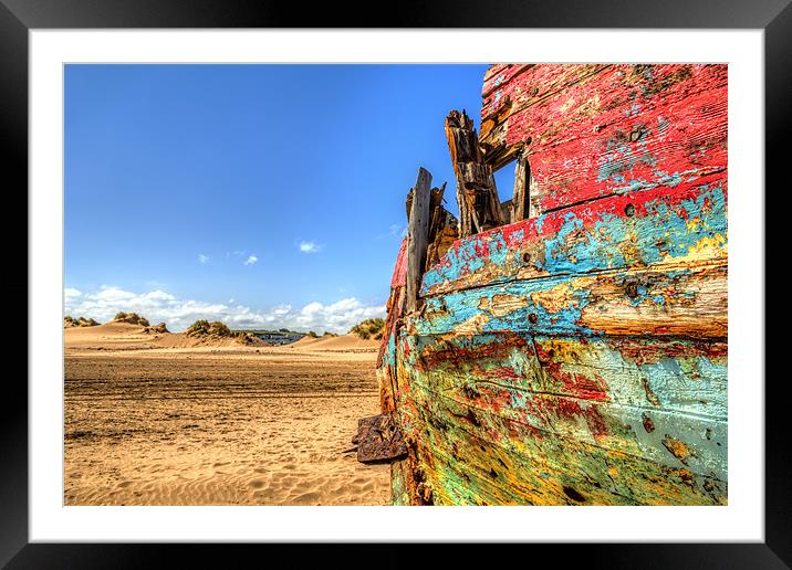 Old Wreck Framed Mounted Print by Dave Wilkinson North Devon Ph