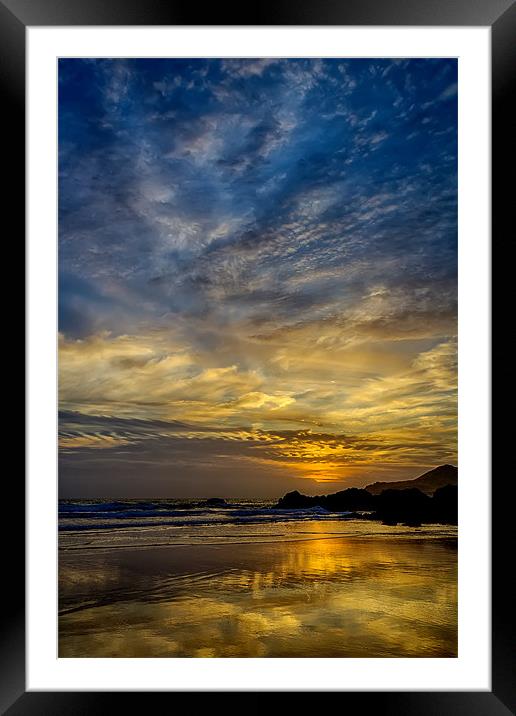 Coombesgate Beach Framed Mounted Print by Dave Wilkinson North Devon Ph