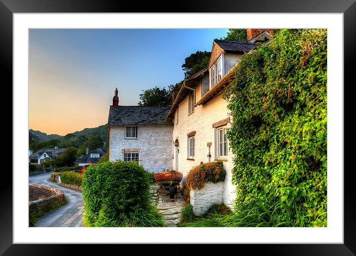 Lee Bay Cottage Framed Mounted Print by Dave Wilkinson North Devon Ph